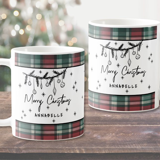 Mug Hand Drawn Merry Christmas (Hand Drawn Merry Christmas Coffee Mug)