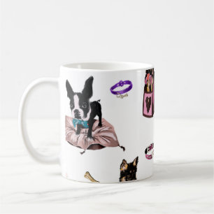 Mug Hand drawn oil painting cute cartoon seamless patt