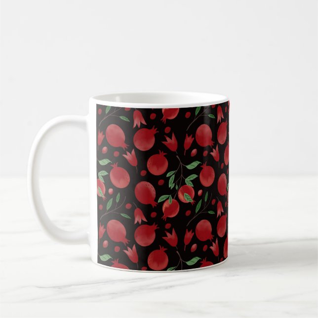 Mug Hand-drawn Pomegranate Fruits Seamless Pattern (Gauche)