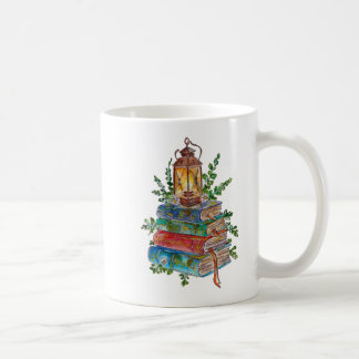 Mug Hand Painted Magical Books Lantern Watercolor