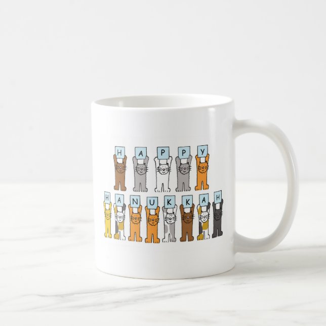 Mug Hanoukka heureux pour l'amant de chat (Droite)