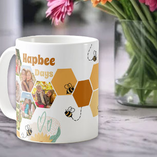 Mug Hapbee Days 7 Photo Collage Bee and Honeycomb
