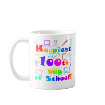 Happiest 100e jour de l'école, enseignant coloré