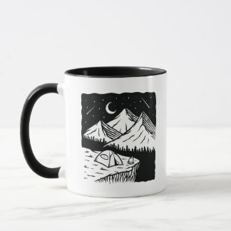 Mug Happy Camper Funny Camping Cool Randonnée graphiqu