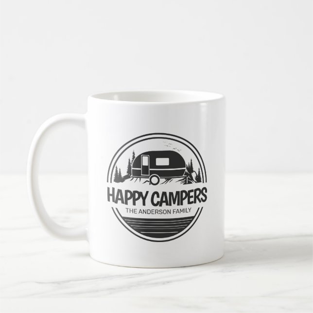 Mug Happy Campers Camping Vintage (Gauche)