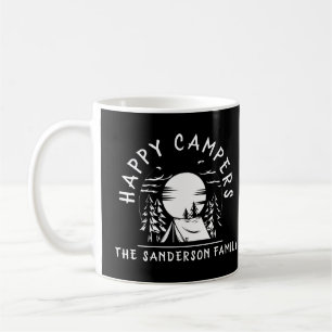 Mug Happy Campers Nom de famille Camping Trip Black