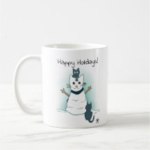 Happy Cartoon Kittens jouer dans Snow Holiday