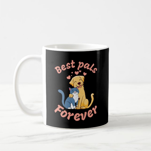 Mug Happy Cat et Happy Dog. Les meilleurs amis pour to (Gauche)