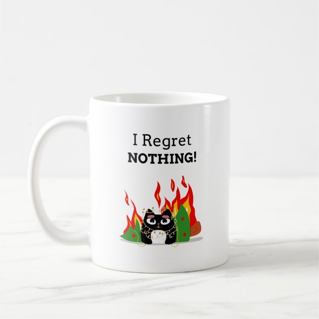Mug Happy Cat - Je Regrette rien Noël (Gauche)
