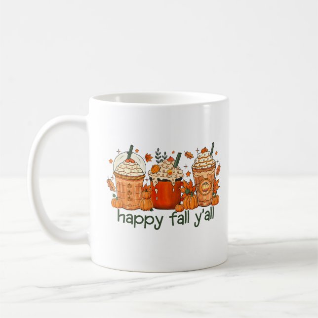 Mug Happy Fall Y'all, automne et épices Citrouilles (Gauche)