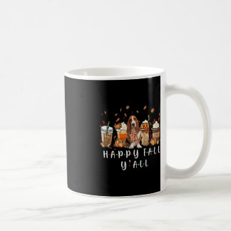Mug Happy Fall Y'all Basset Hound Dog Coffee Citrouill