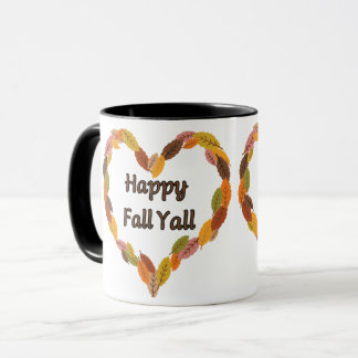 Mug Happy Fall Y'all : Citrouille et Feuille cosy d'au