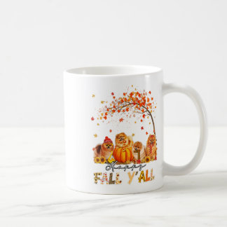 Mug Happy Fall Y'all Poméranienne Automne Lover Citrou