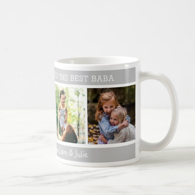 Mug Happy Fête des pères Best Baba 4 Photo Collage   (Droite)