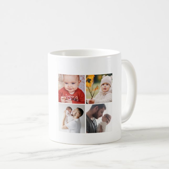 Mug Happy First Fête des pères 4 Photo Collage (Devant droit)