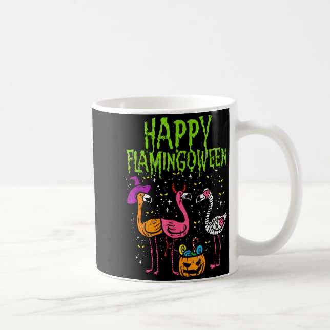 Mug Happy Flamingoween Y Flamingos Funny Halloween Cos (Droite)