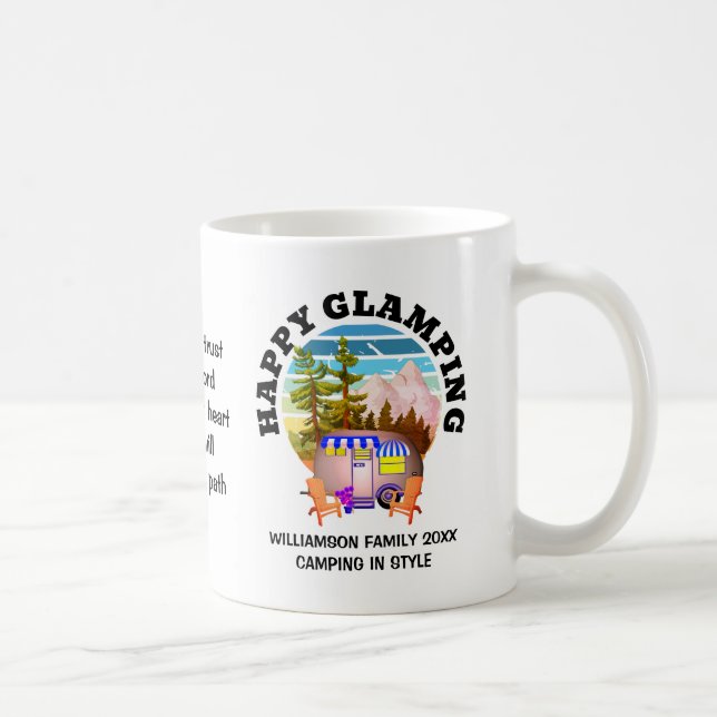 Mug HAPPY GLAMPING Nom personnalisé Famille Camping Vo (Droite)