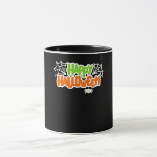 Mug Happy Halloween coloré mignon araignée Web