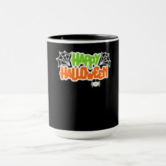 Mug Happy Halloween coloré mignon araignée Web