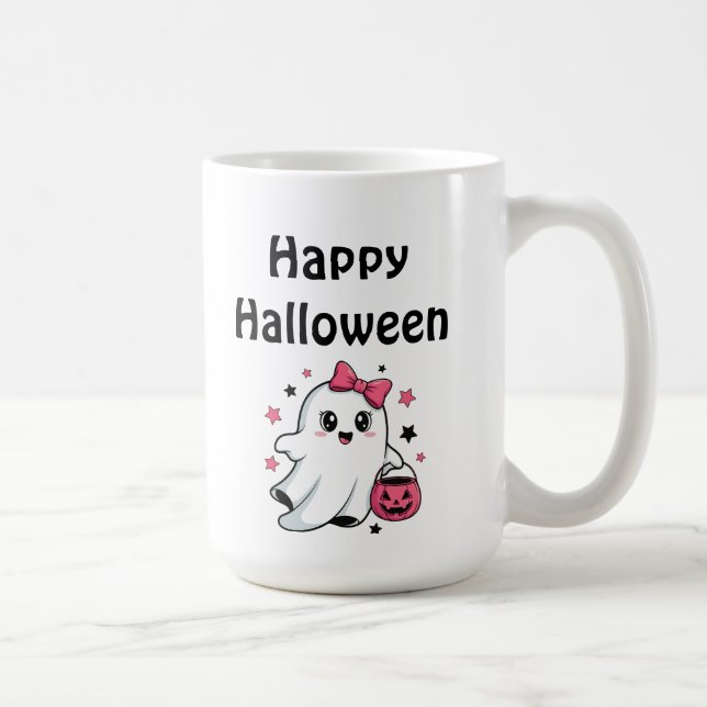 Mug Happy Halloween Cute Pumpkin Ghost (Droite)