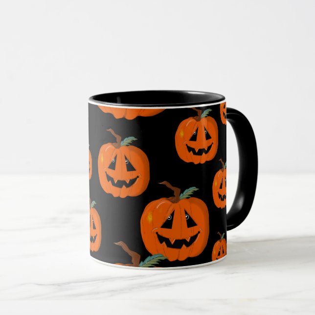 Mug Happy Halloween Jack-o'-lantern Illustration Art (Devant droit)