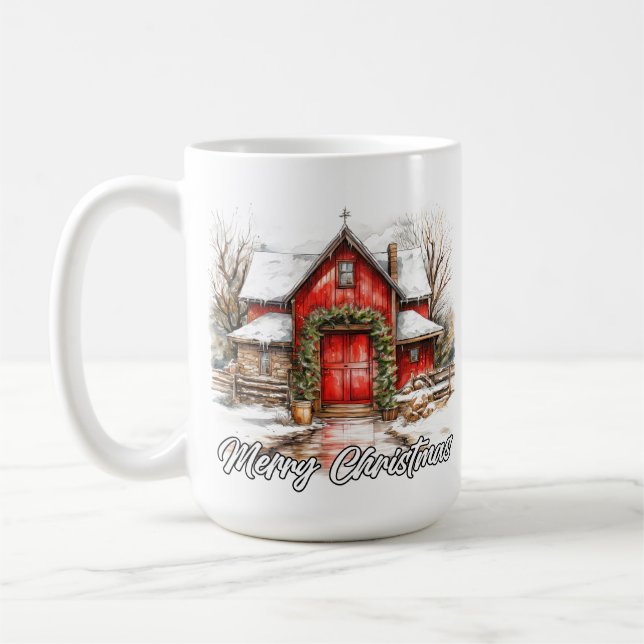 Mug Happy Holidays Decorative Country House (Gauche)