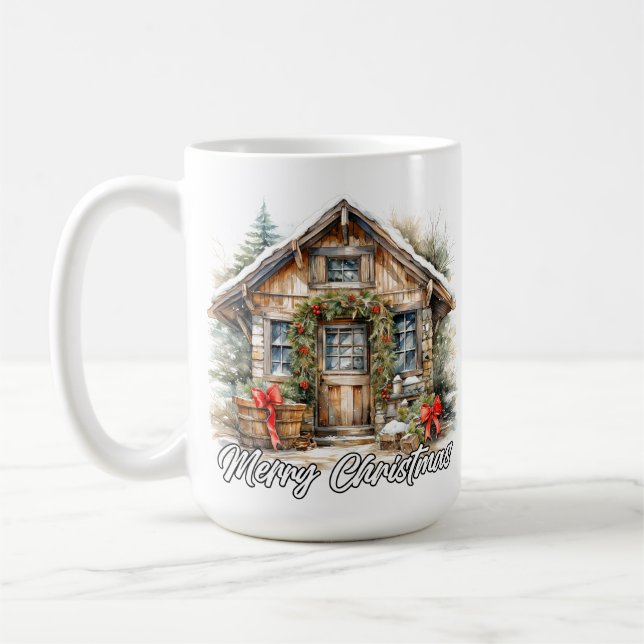 Mug Happy Holidays Wintertime Country Cottage (Gauche)