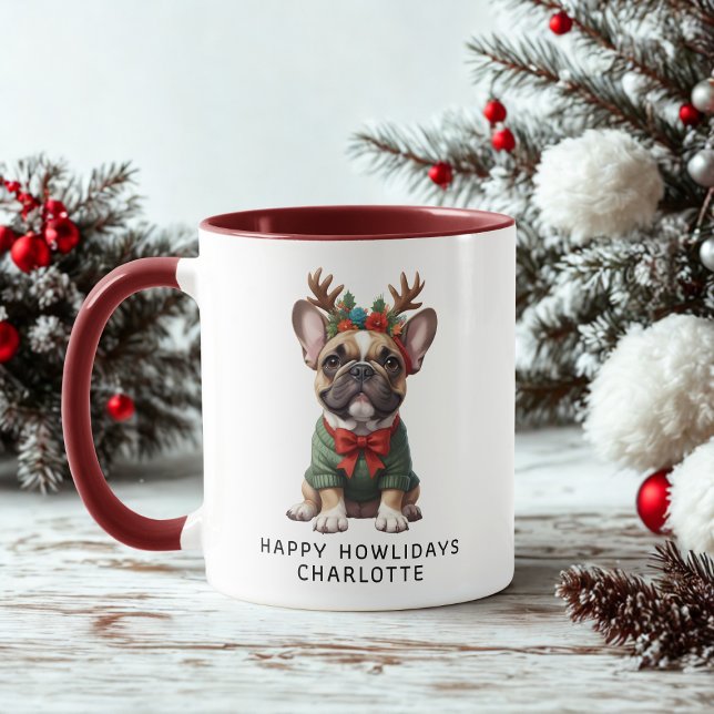 Mug Happy Howlidays French Bulldog Frenchie Coffee (Créateur téléchargé)