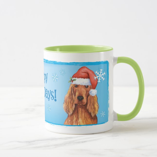 Mug Happy Howlidays Irish Setter (Droite)