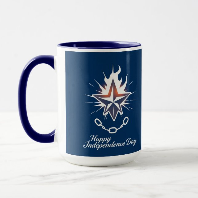 Mug Happy Independence Day Glowing Lone Star (Gauche)