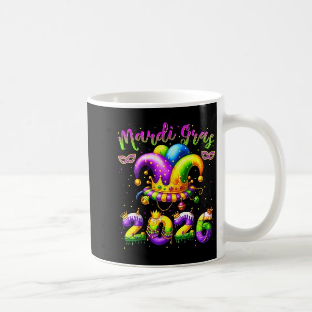 Mug Happy Mardi Gras 2026 Jester Hat New Orleans Men W (Droite)