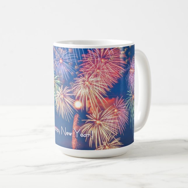 Mug happy new year 新年の花火 お祝い☆ (Devant droit)