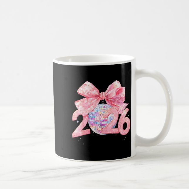 Mug Happy New Year 2026 Disco Ball Nk Coquette Bow Fam (Droite)