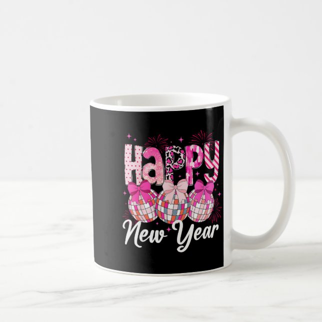 Mug Happy New Year 2026 Nk Coquette Bow Disco Ball Fir (Droite)