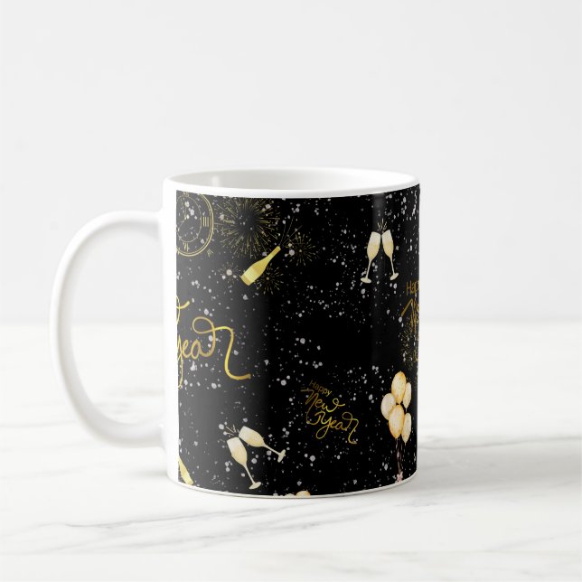 Mug Happy New Year 2026 Seamless Pattern (Gauche)