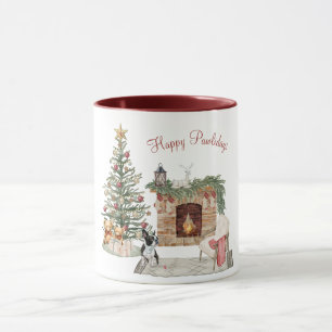 Mug Happy Pawlidays Chien Design - Boston Terrier