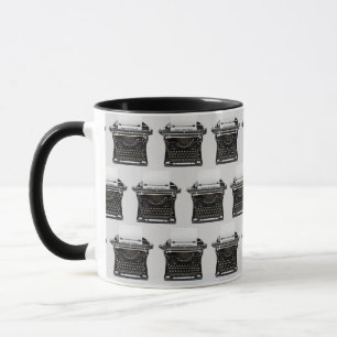 Mug Happy Retirement machine à écrire antique