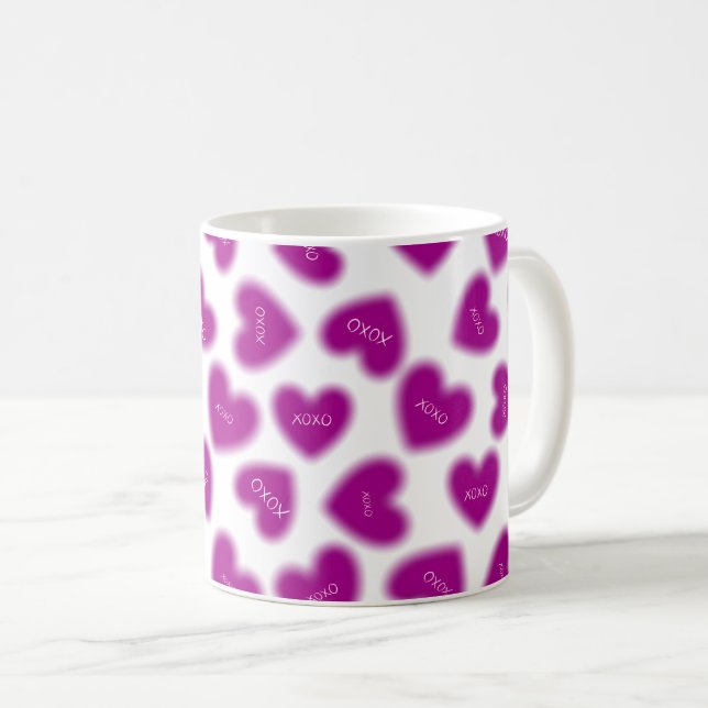 Mug Happy Valentines Day Hugs and Kisses Modern (Devant droit)