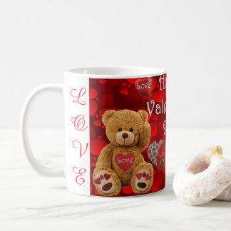 Mug Happy Valentine's Day Teddy Bear Heart Cute