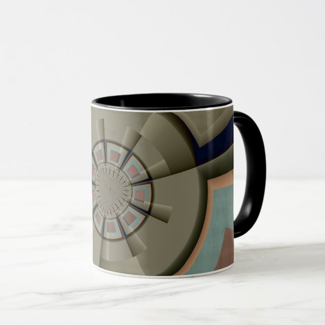 Mug Harmonie de couleurs abstraites modernes Art graph (Devant droit)