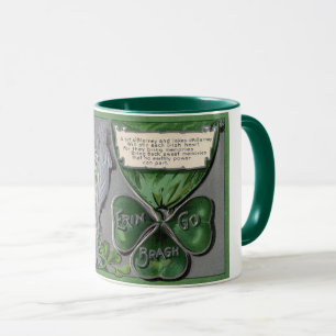 Mug Harpe d'argent, Shamrock, St. Patrick's Day, Vinta