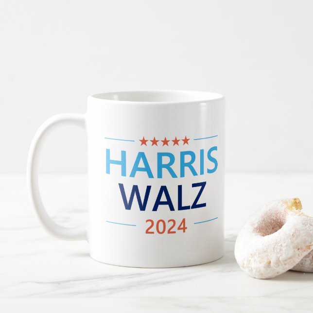 Mug Harris Walz 2024 pour le président (Avec donut)