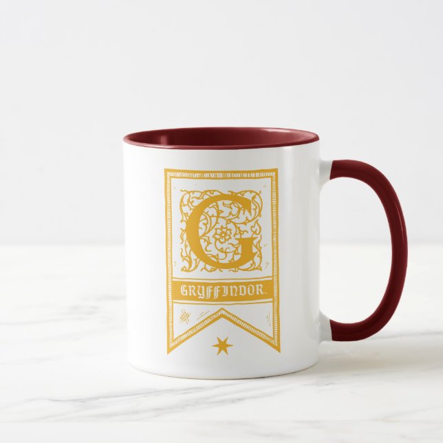 Mug Harry Potter | Bannière Monogramme Gryffindor (Droite)