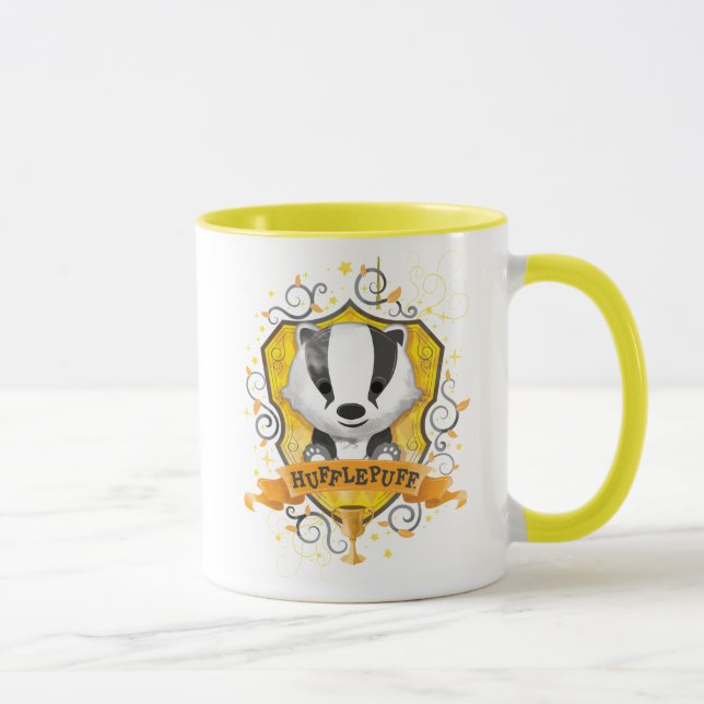 Mug Harry Potter | Charme HUFFLEPUFF™ Crest (Droite)