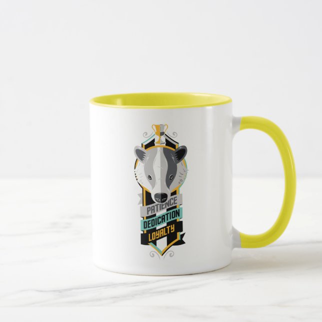 Mug Harry Potter| HUFFLEPUFF™ House Traits Sigil (Droite)