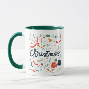 Mug Harry Potter   Joyeux Noël avec des icônes de fête