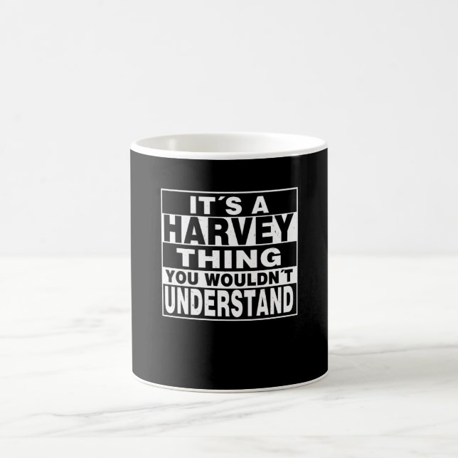 Mug HARVEY Nom de famille Cadeau personnalisé (Centre)