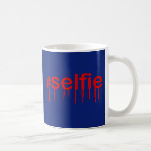 Mug Hashtag Selfie Drooling sur décor bleu