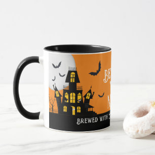 Mug Haunted Halloween Maison Vampire chauve chat noir