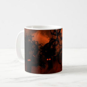 Mug Haunween Éffrayant Yeux Déplaisants arbres foresti